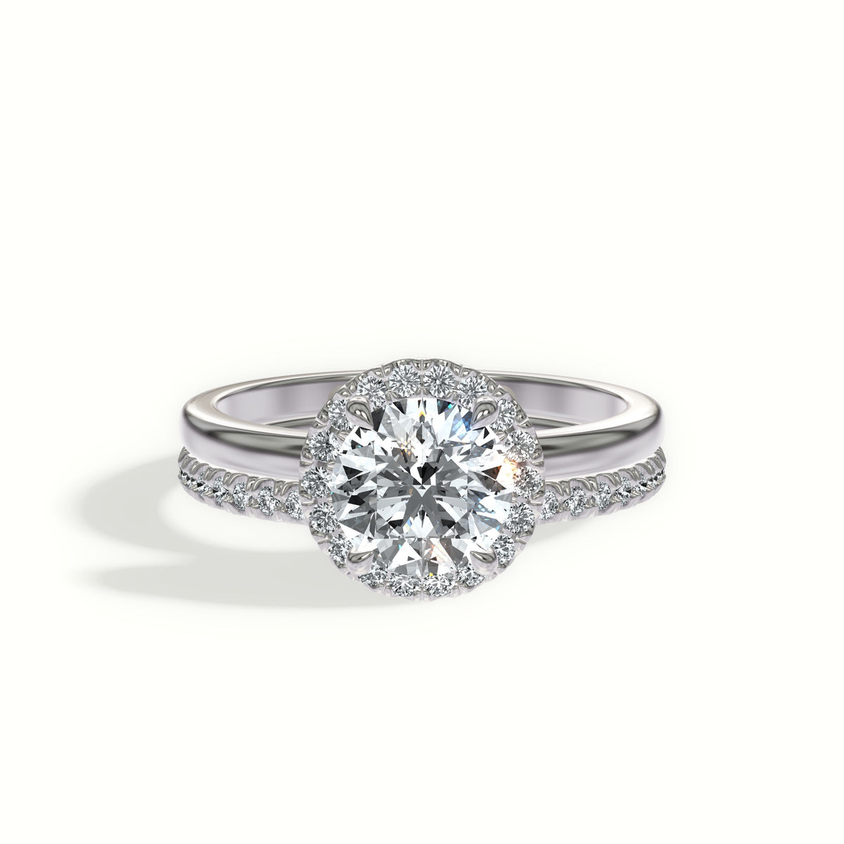 Classic Halo Pavé Diamond Bridal Set