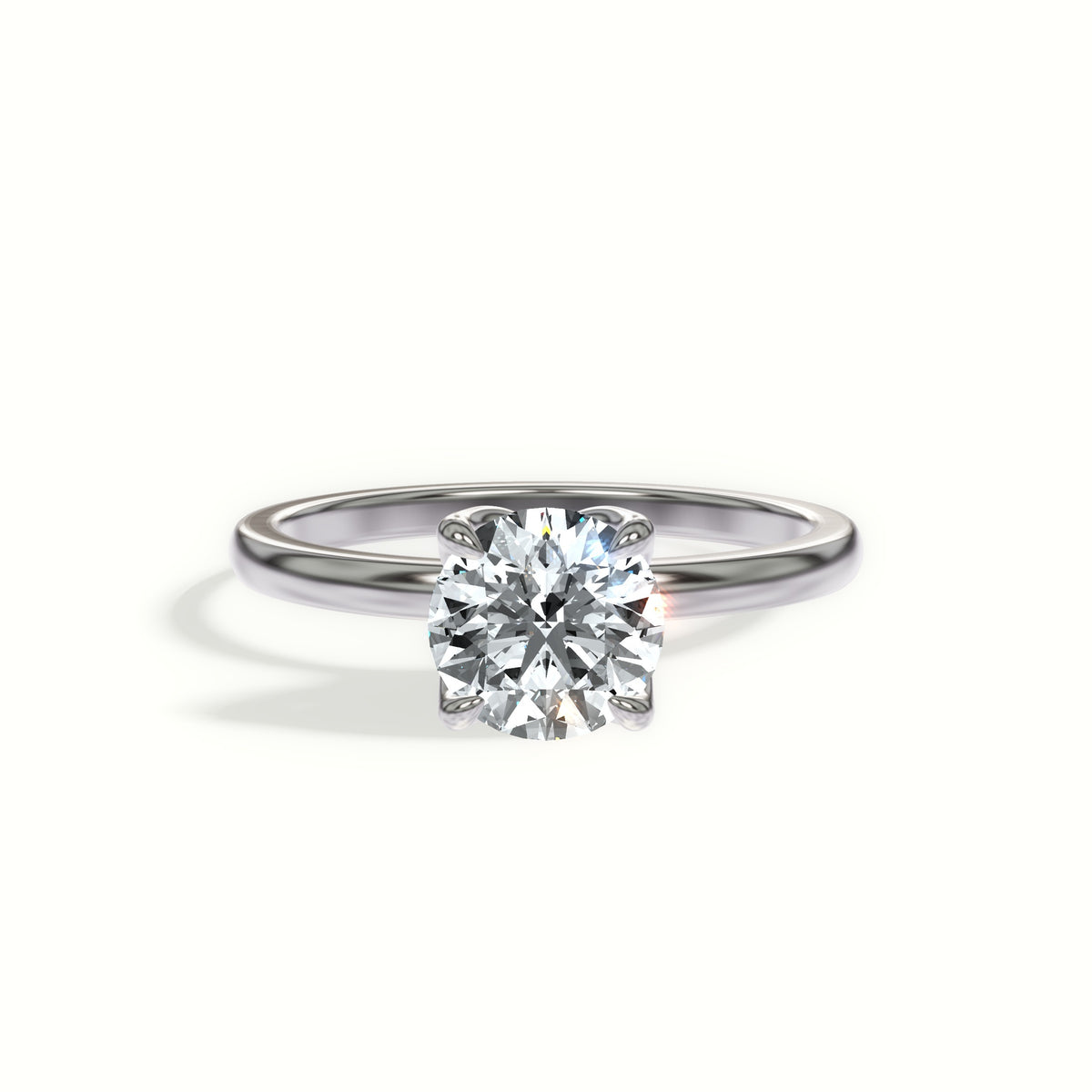 Classic Tulip Solitaire Diamond Engagement Ring