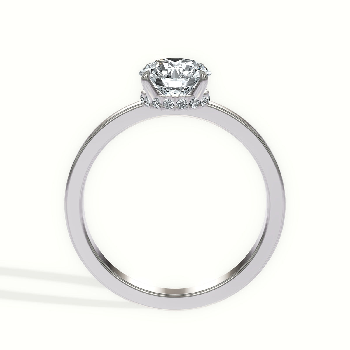 Classic Hidden Halo Solitaire Diamond Engagement Ring