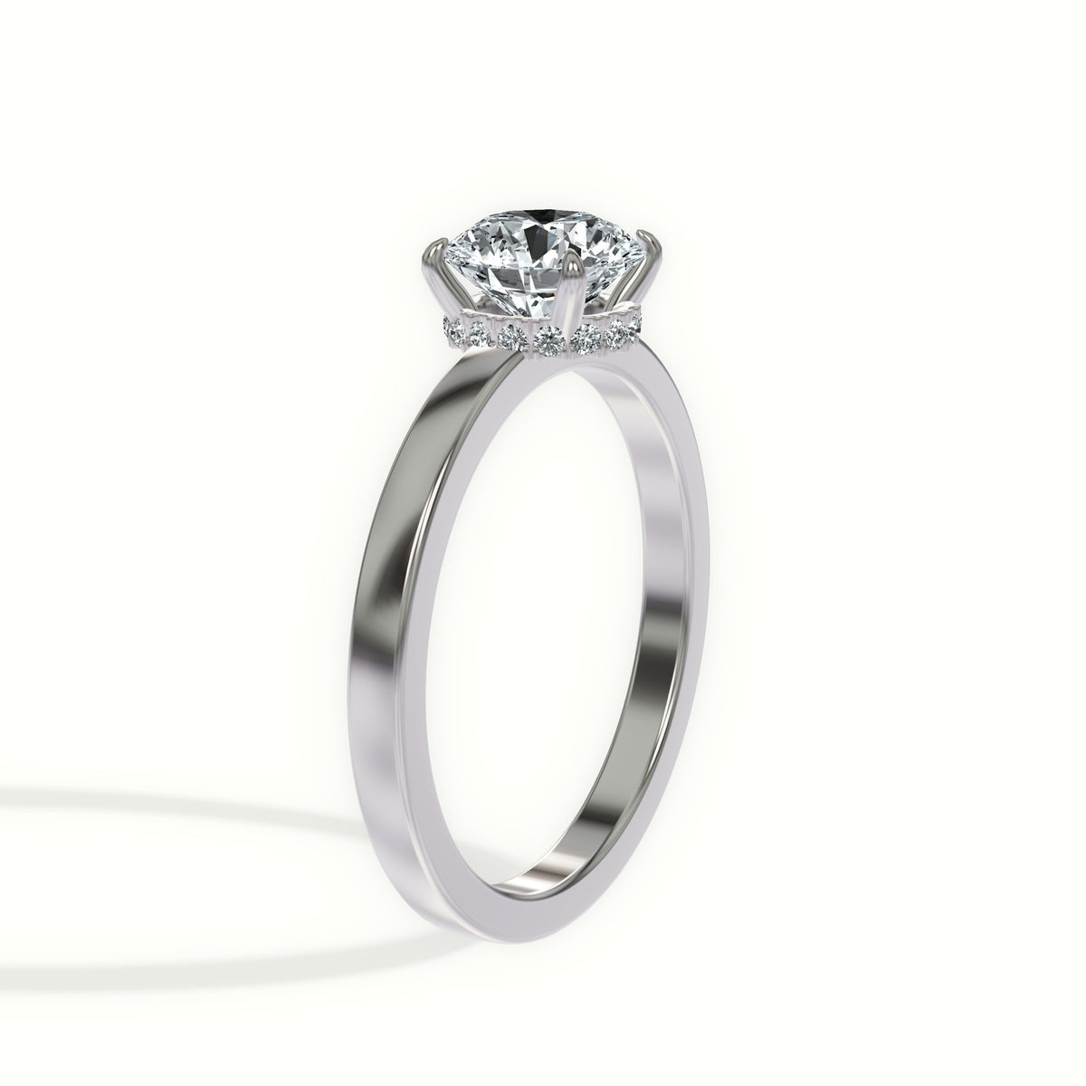 Classic Hidden Halo Solitaire Diamond Engagement Ring