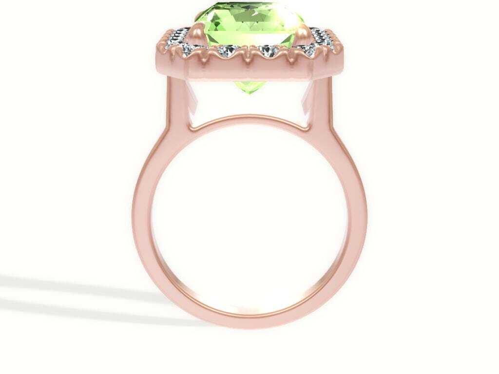 7.25 Carat Total Fancy Vivid Green Color Radiant Cut Diamond Halo Engagement Ring