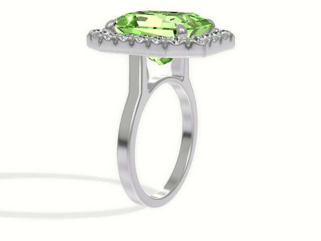 7.25 Carat Total Fancy Vivid Green Color Radiant Cut Diamond Halo Engagement Ring
