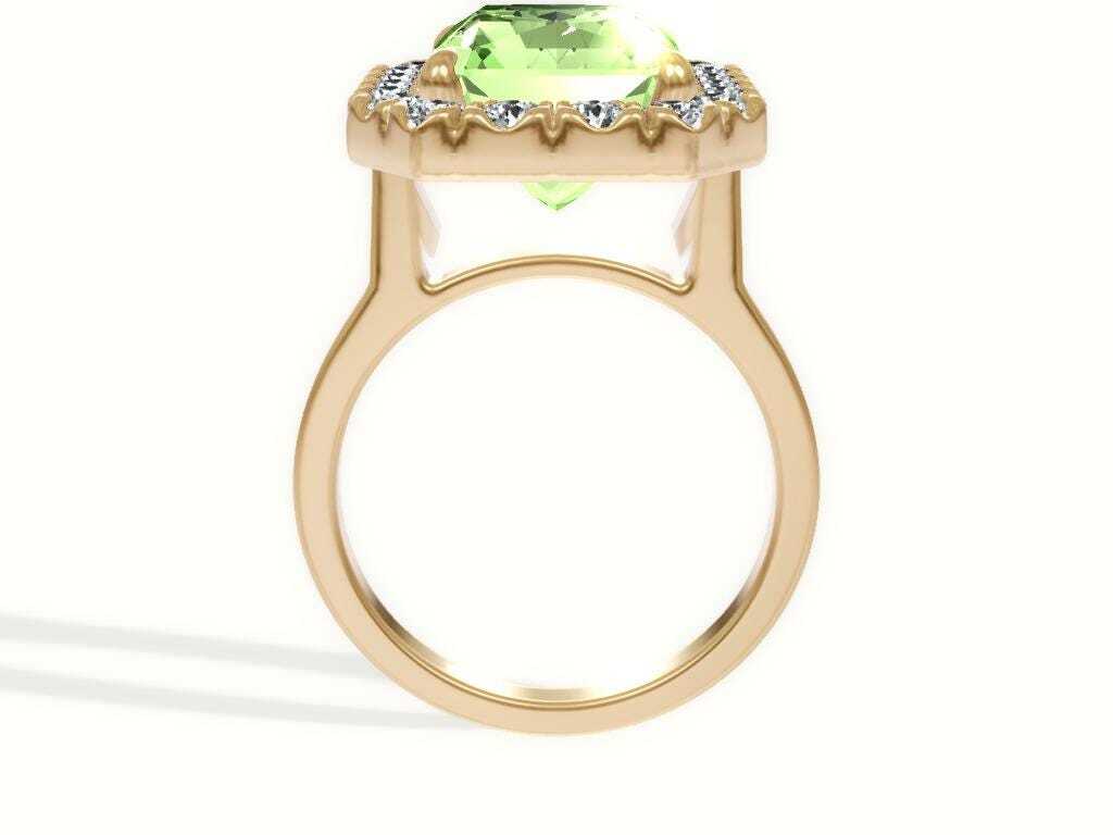 7.25 Carat Total Fancy Vivid Green Color Radiant Cut Diamond Halo Engagement Ring