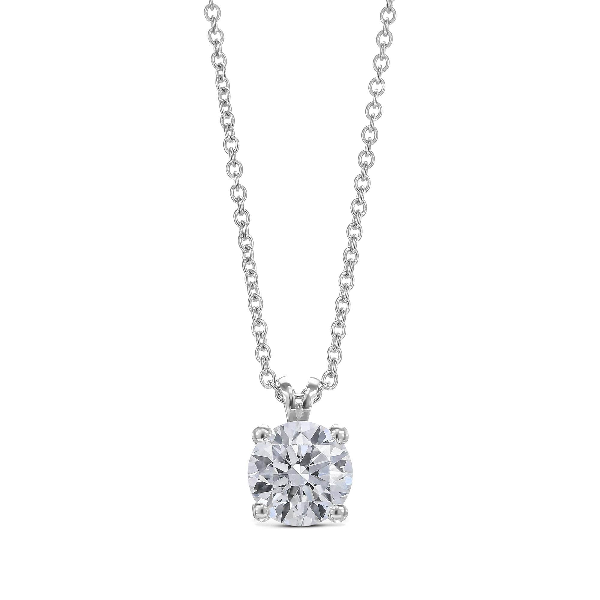 3 Carat Round Brilliant Excellent Cut Diamond Solitaire Pendant