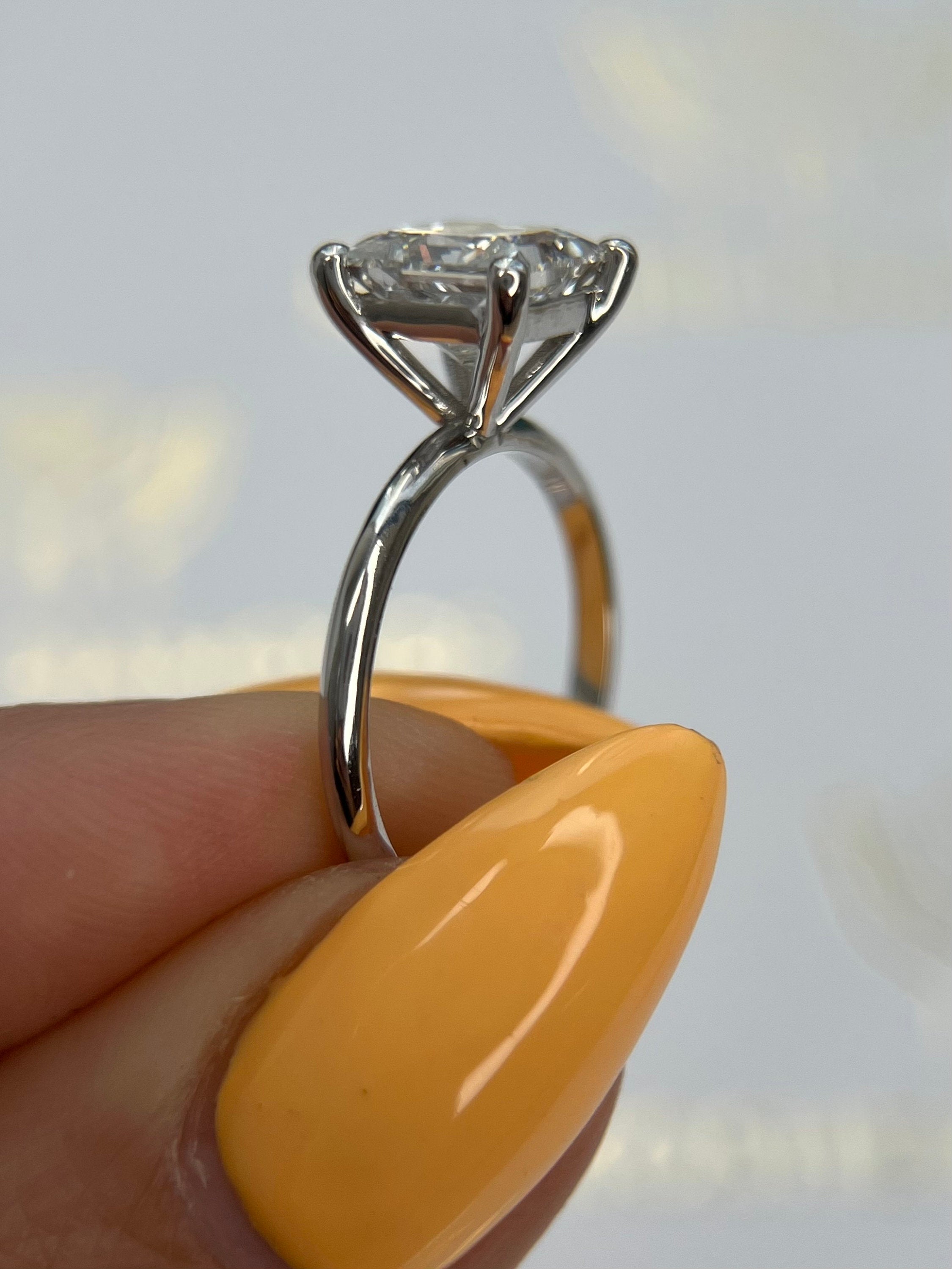 2 Carat Princess Excellent Cut Diamond Solitaire Engagement Ring