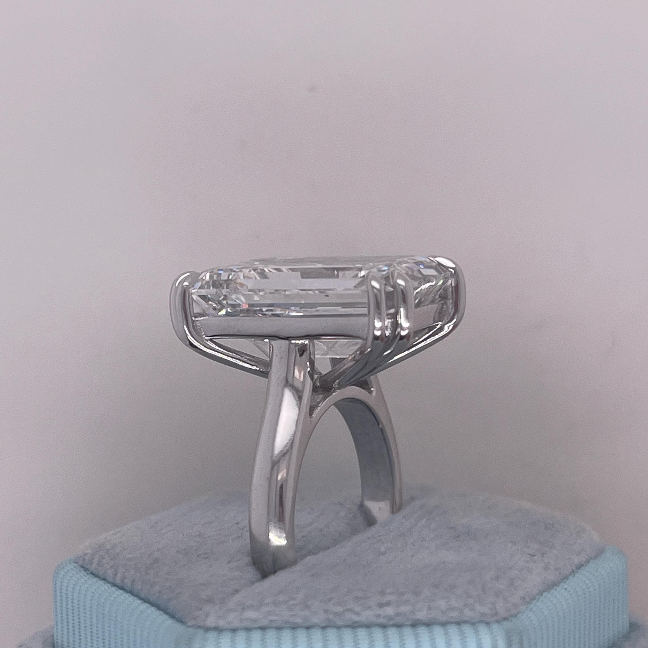 15 Carat Emerald Cut Solitaire Diamond Engagement Ring