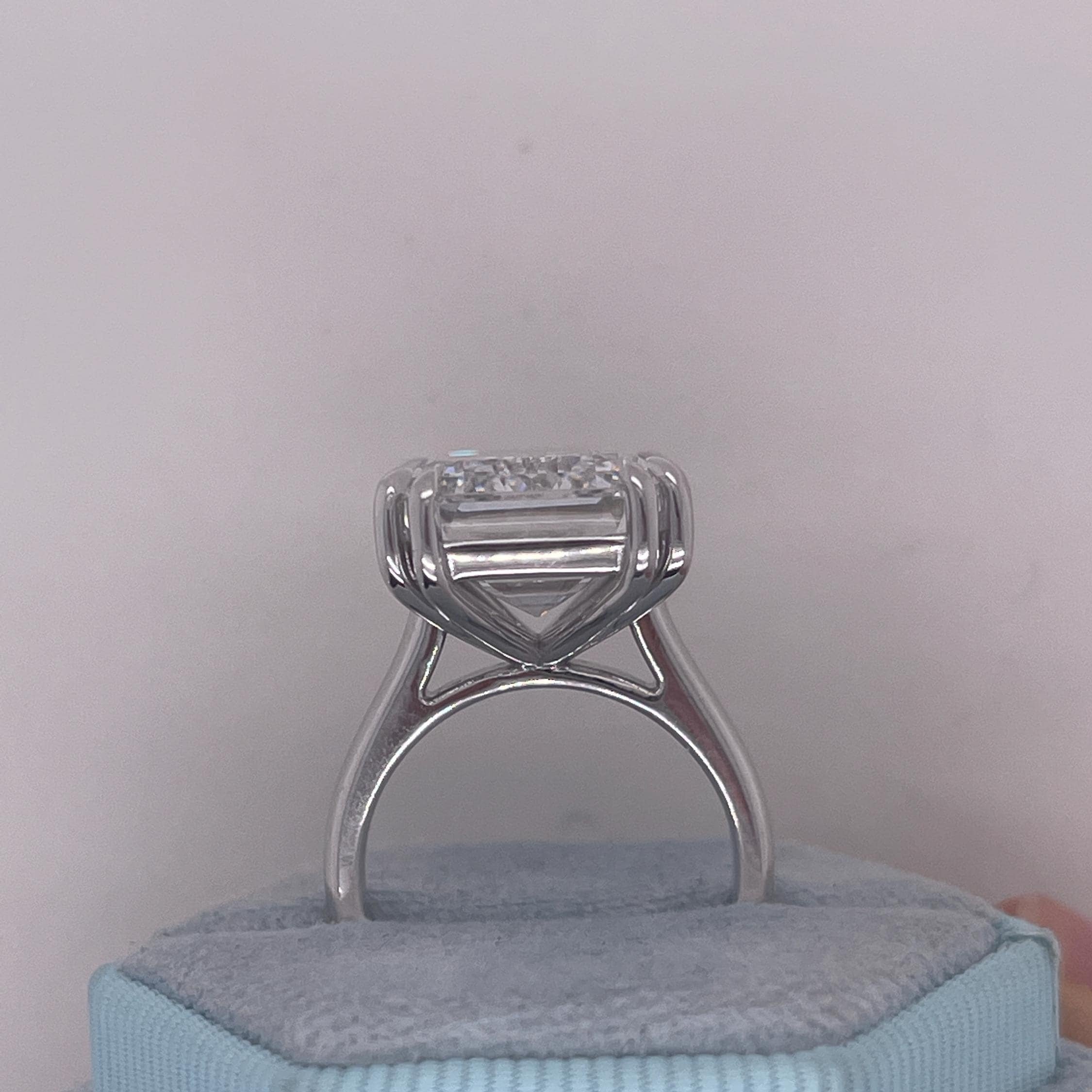 15 Carat Emerald Cut Solitaire Diamond Engagement Ring