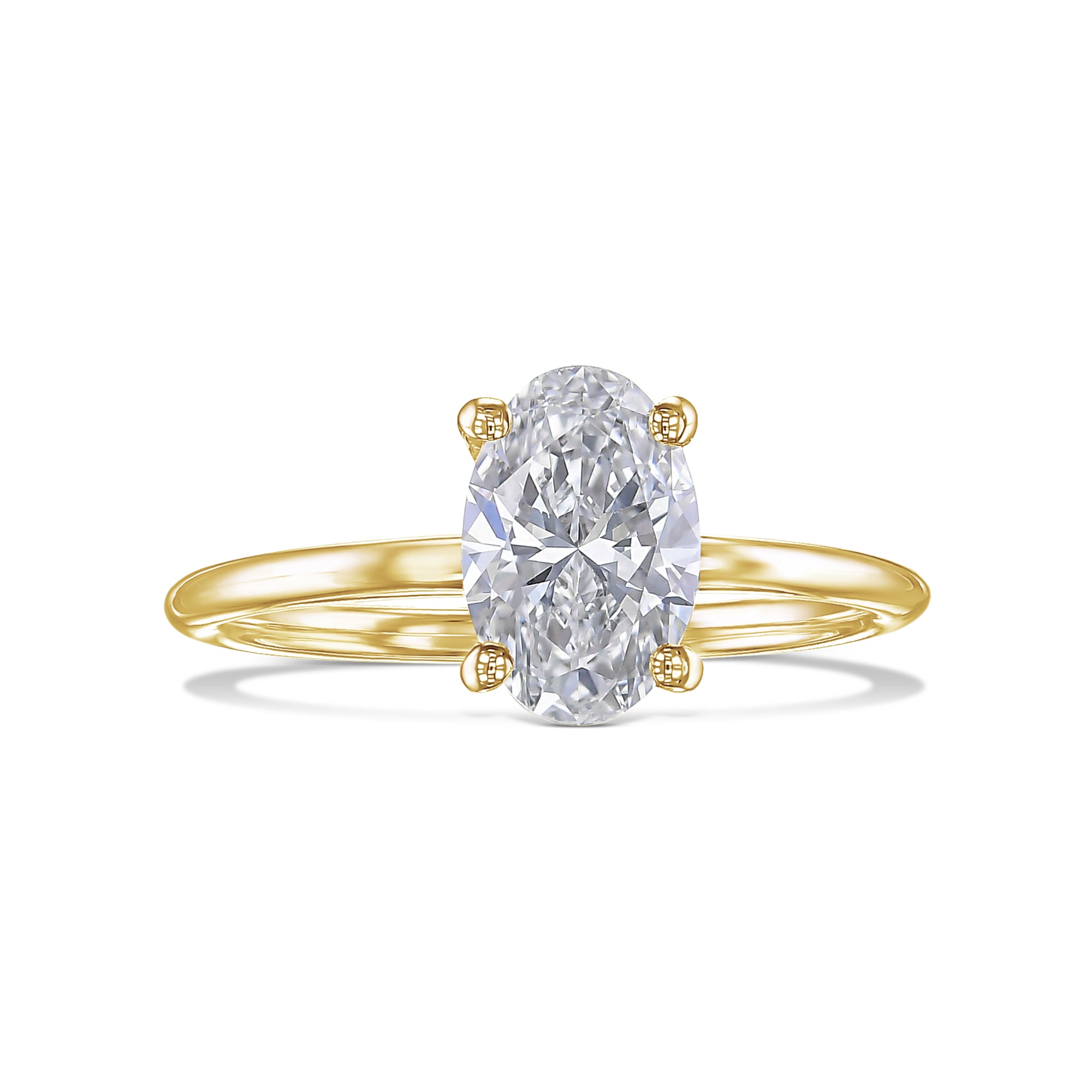 1 Carat Oval Cut Diamond Solitaire Engagement Ring