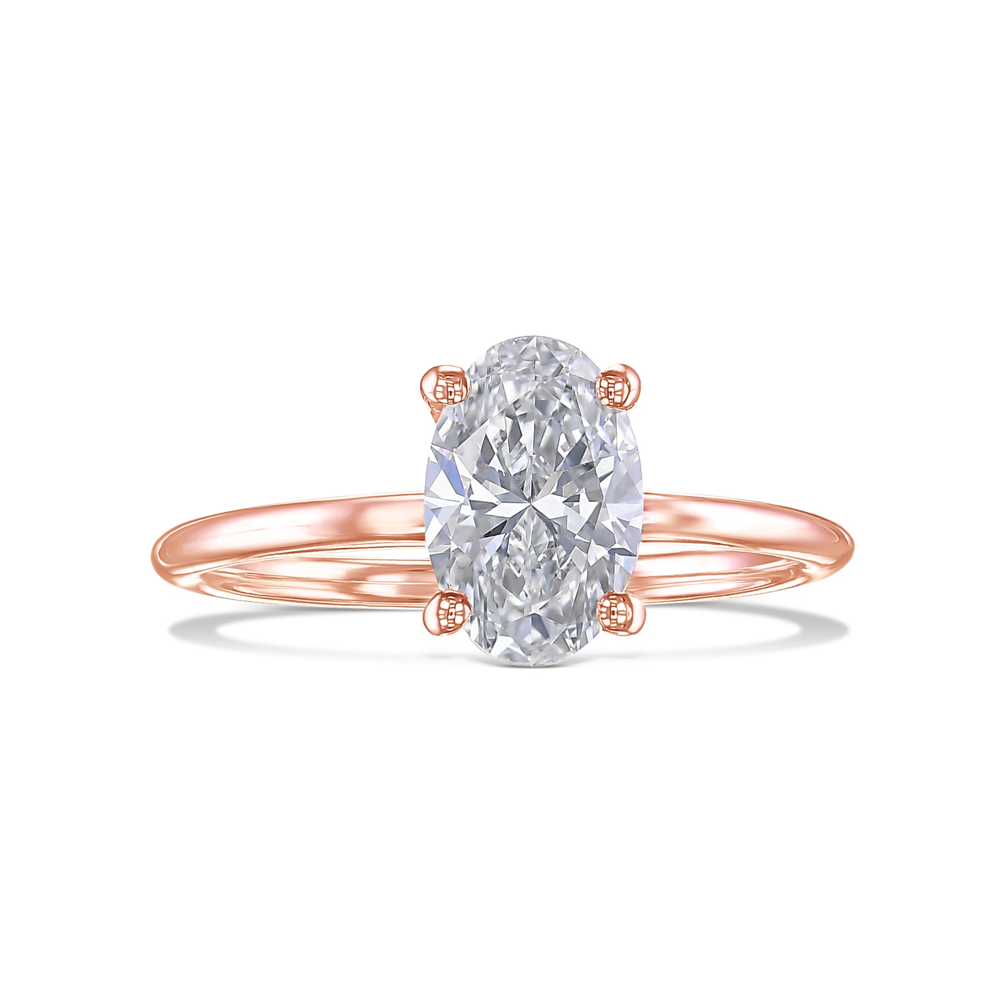 1 Carat Oval Cut Diamond Solitaire Engagement Ring