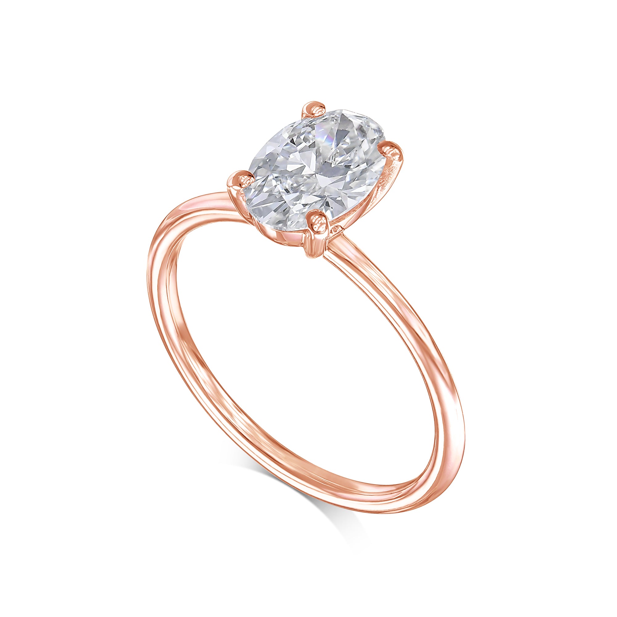 1 Carat Oval Cut Diamond Solitaire Engagement Ring