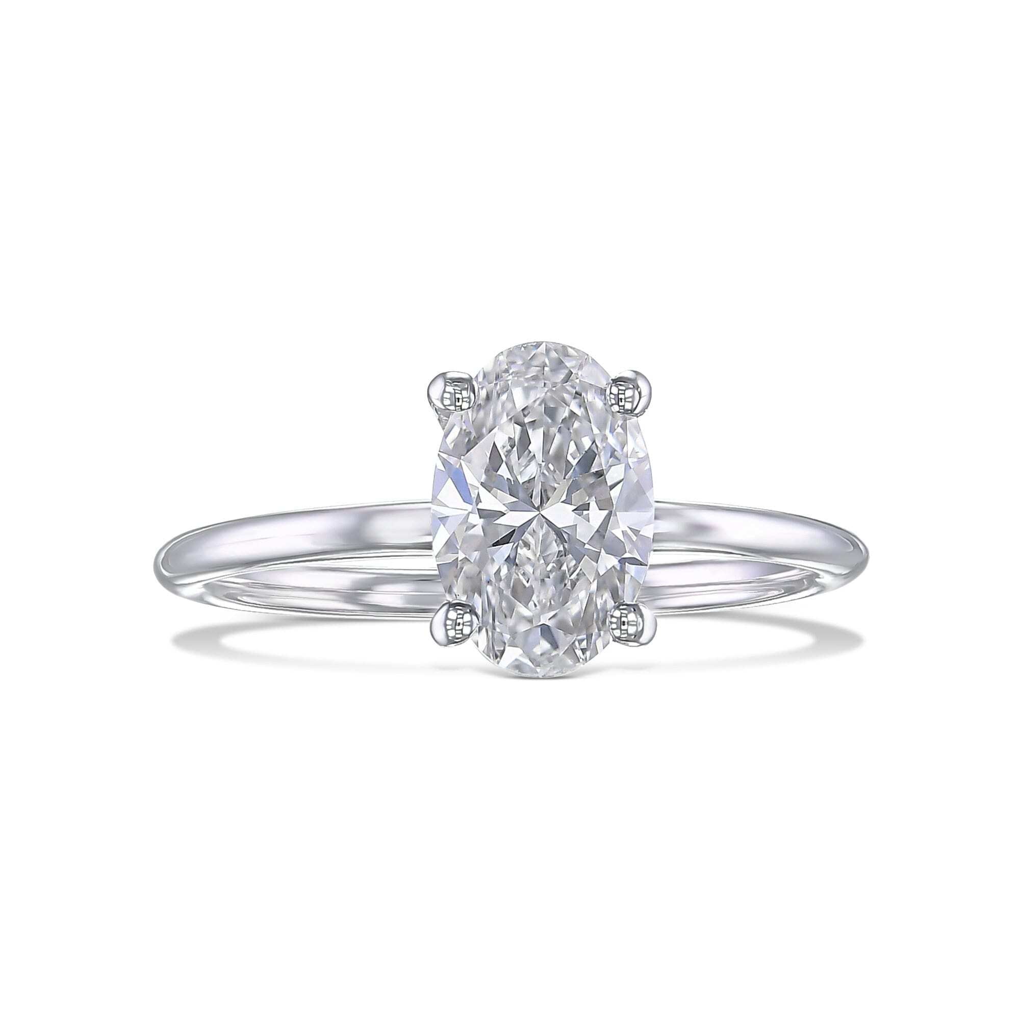 1 Carat Oval Cut Diamond Solitaire Engagement Ring