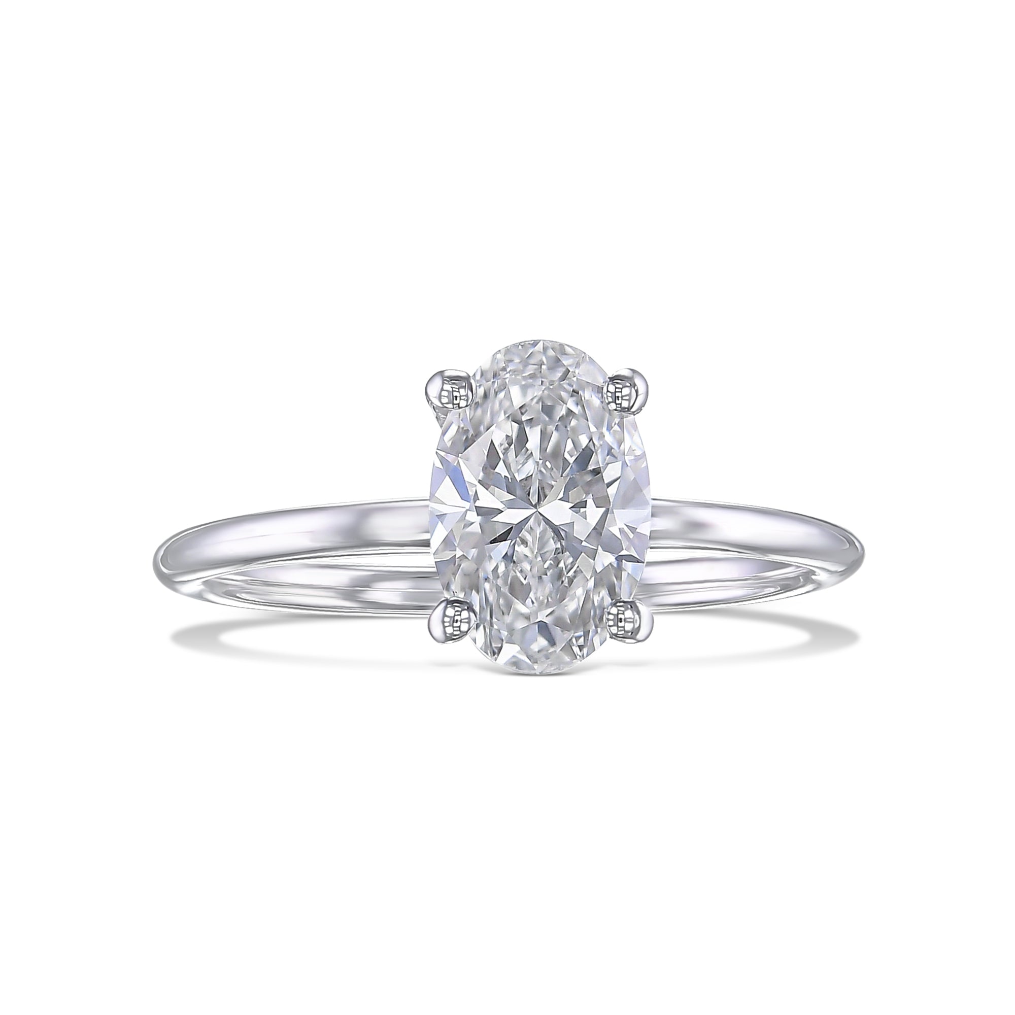 1 Carat Oval Cut Diamond Solitaire Engagement Ring
