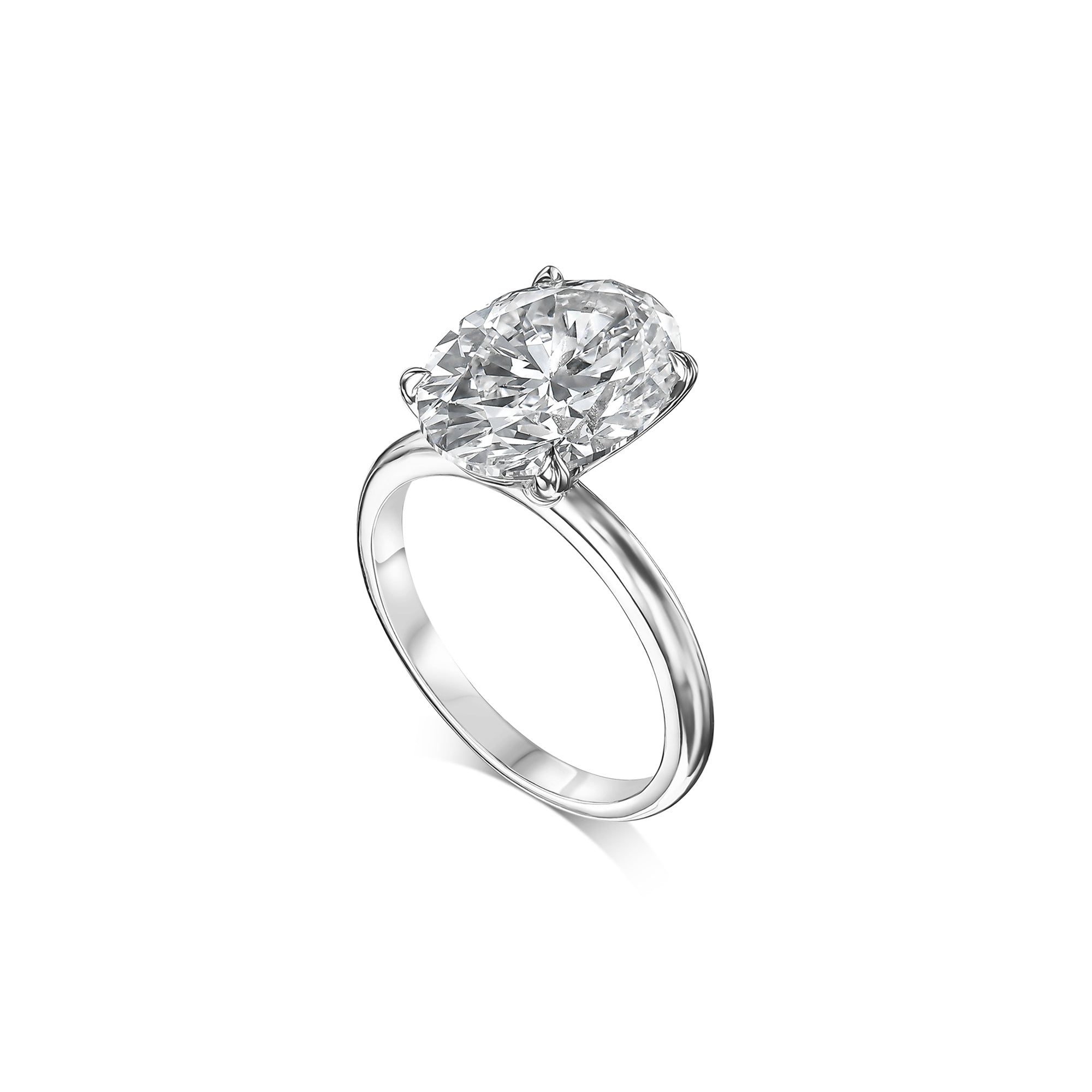 5 Carat Oval Cut Diamond Solitaire Engagement Ring
