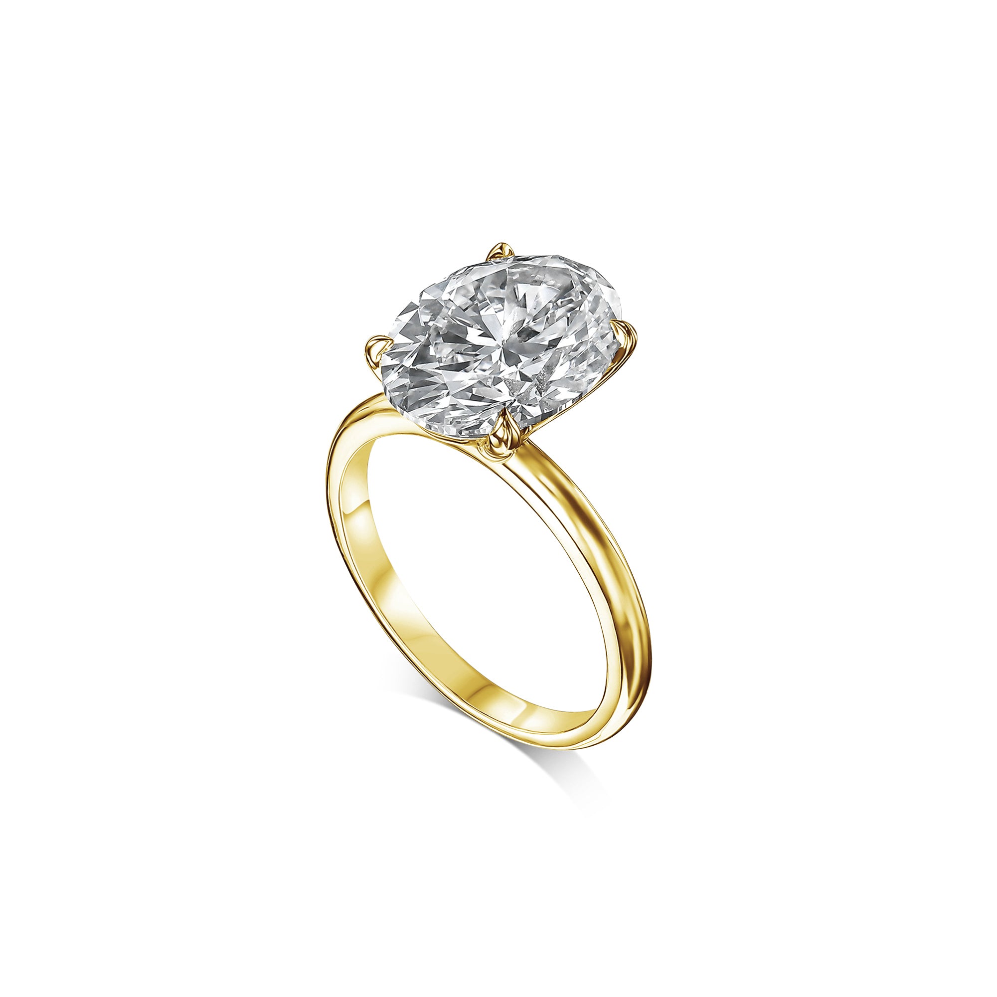 5 Carat Oval Cut Diamond Solitaire Engagement Ring