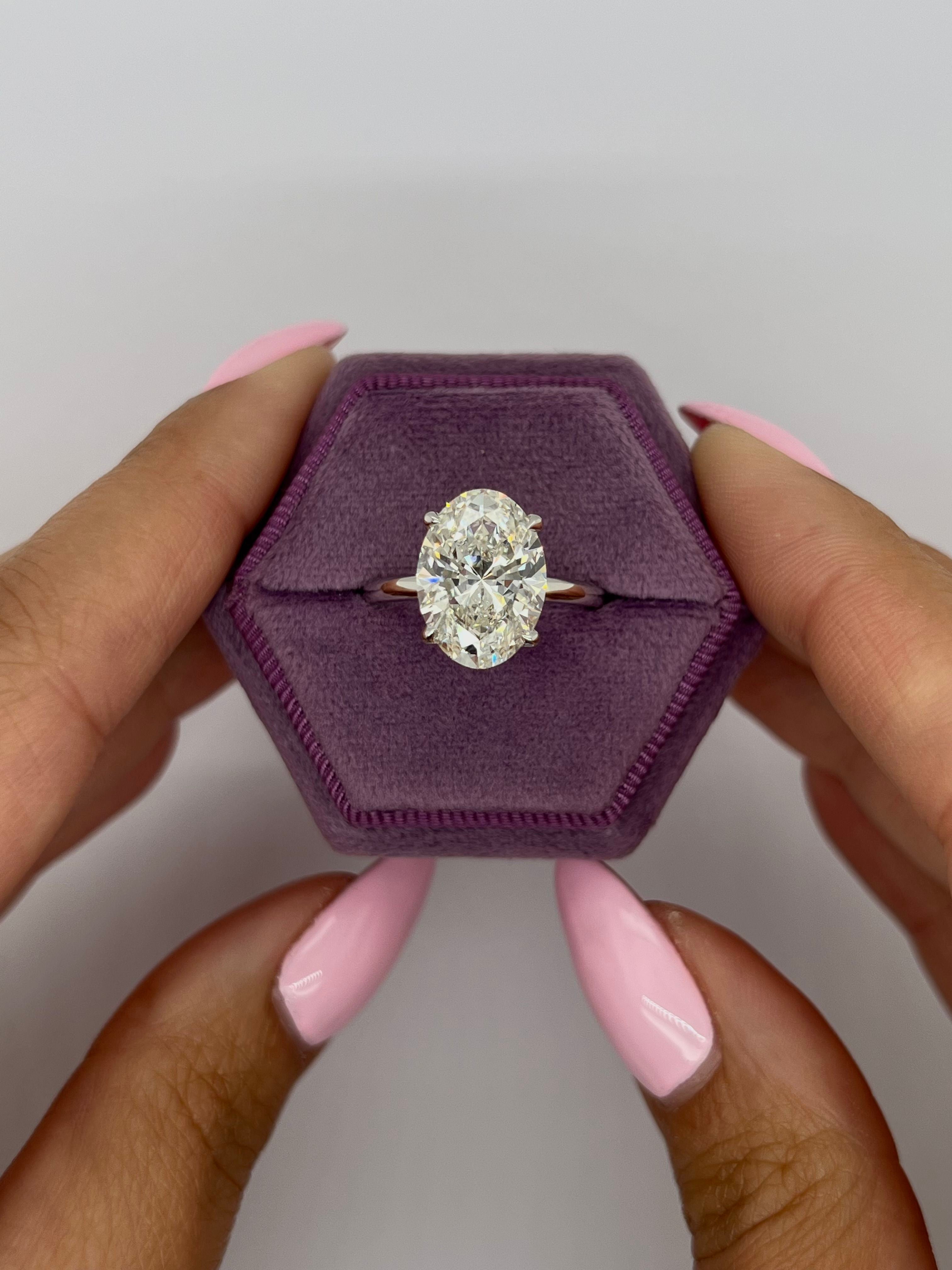 5 Carat Oval Cut Diamond Solitaire Engagement Ring