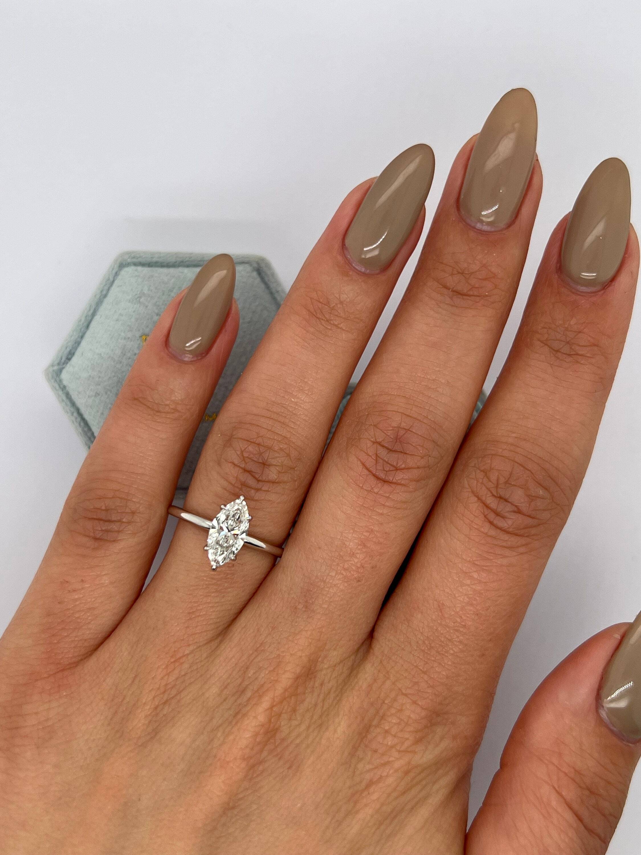 1 Carat Marquise Cut Diamond Solitaire Engagement Ring