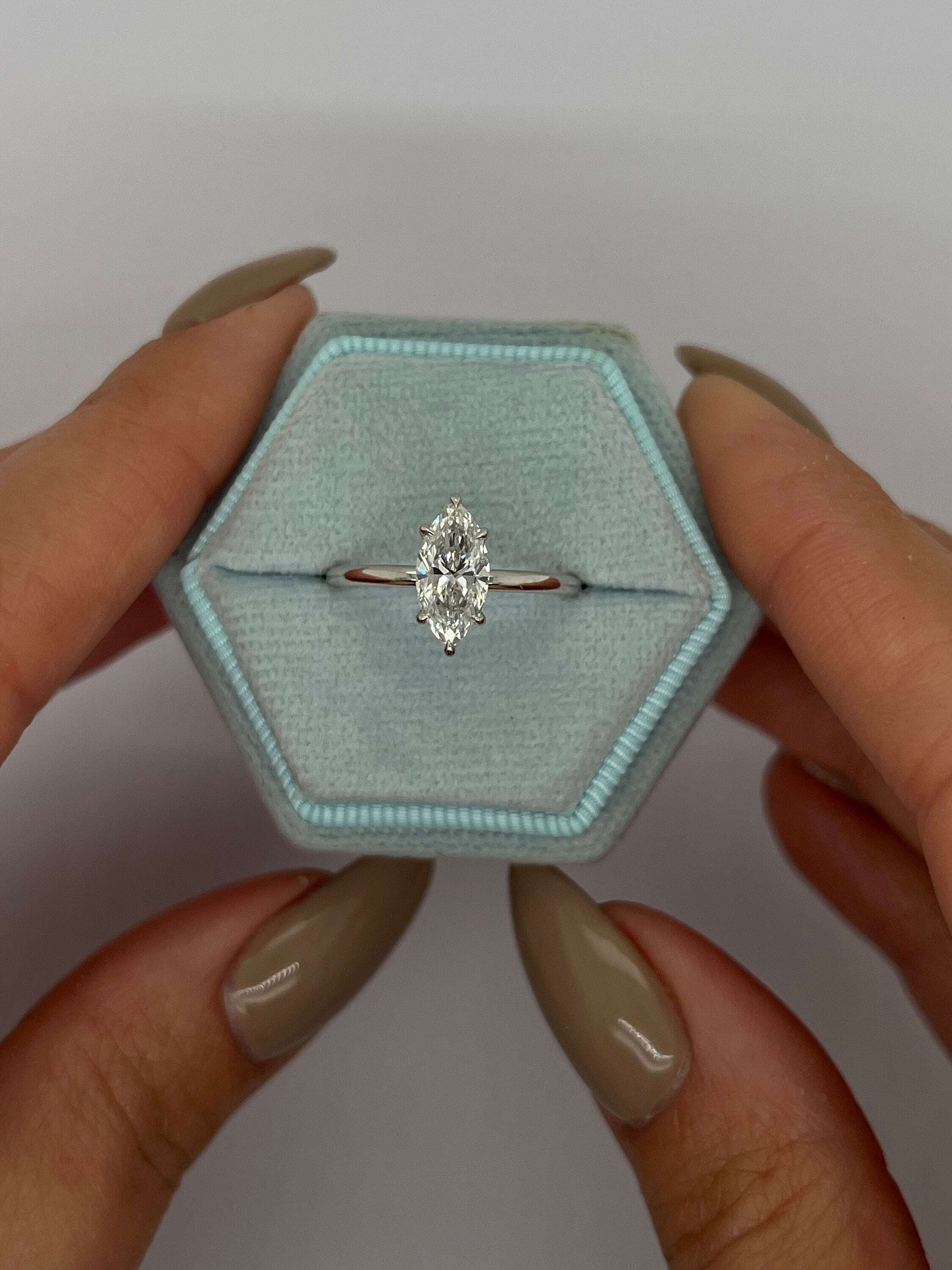 1 Carat Marquise Cut Diamond Solitaire Engagement Ring