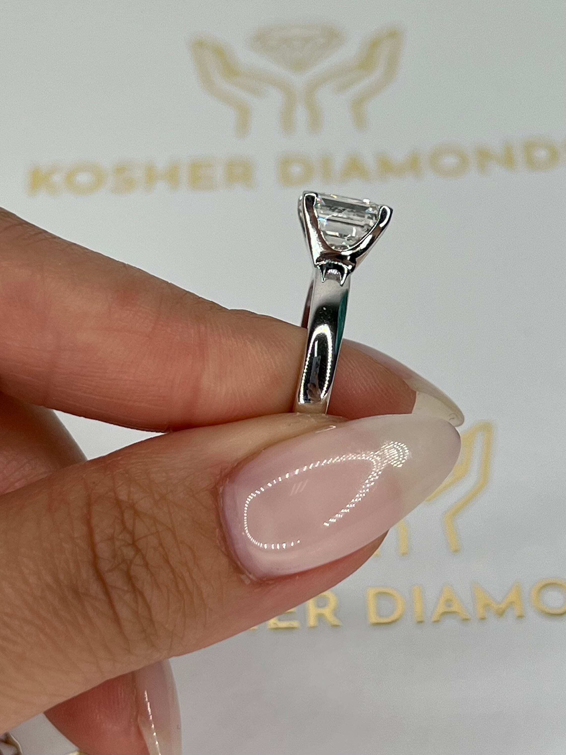 4 Carat Asscher Cut Diamond Solitaire Engagement Ring