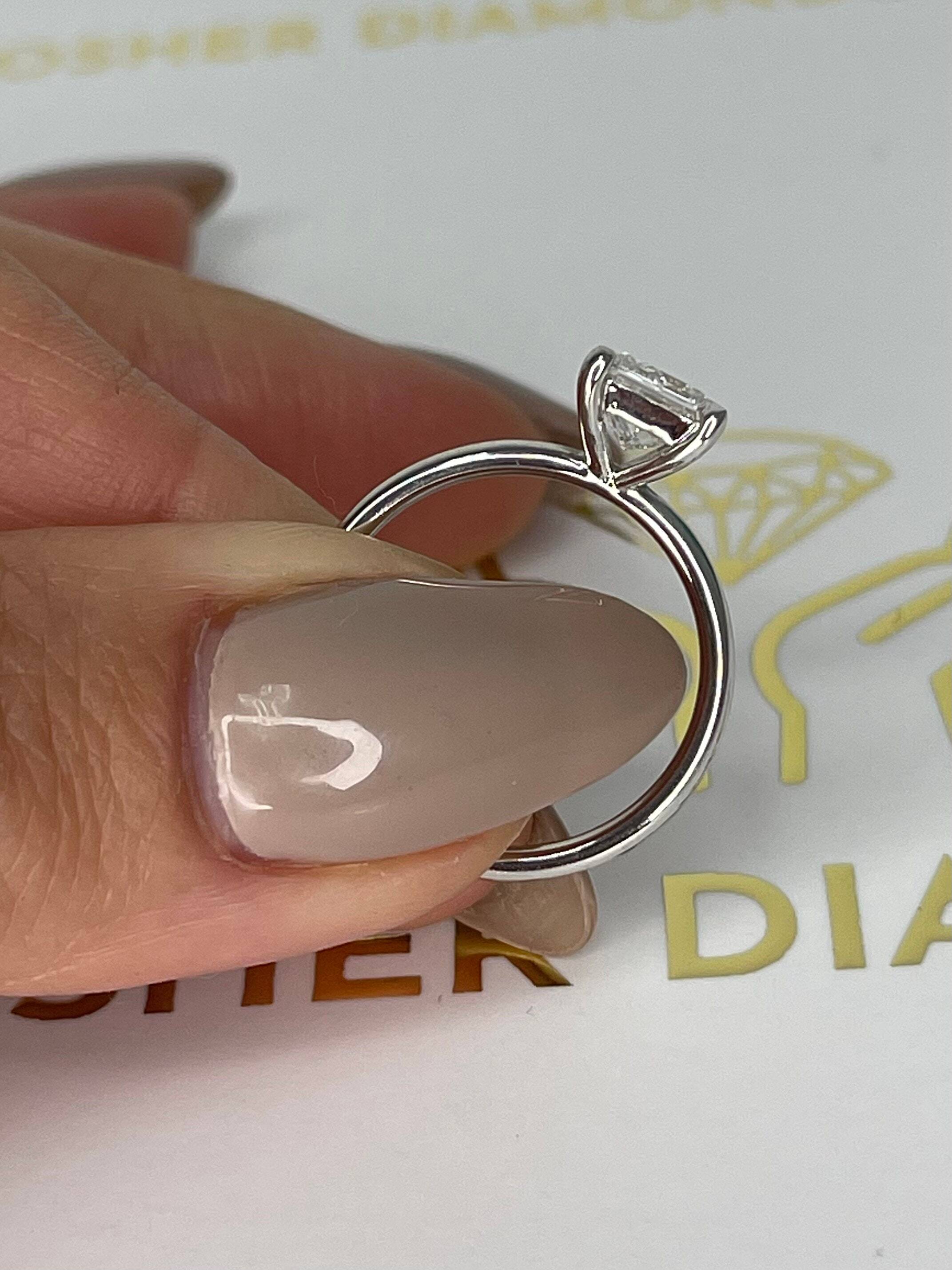 1 Carat Princess Cut Diamond Solitaire Engagement Ring