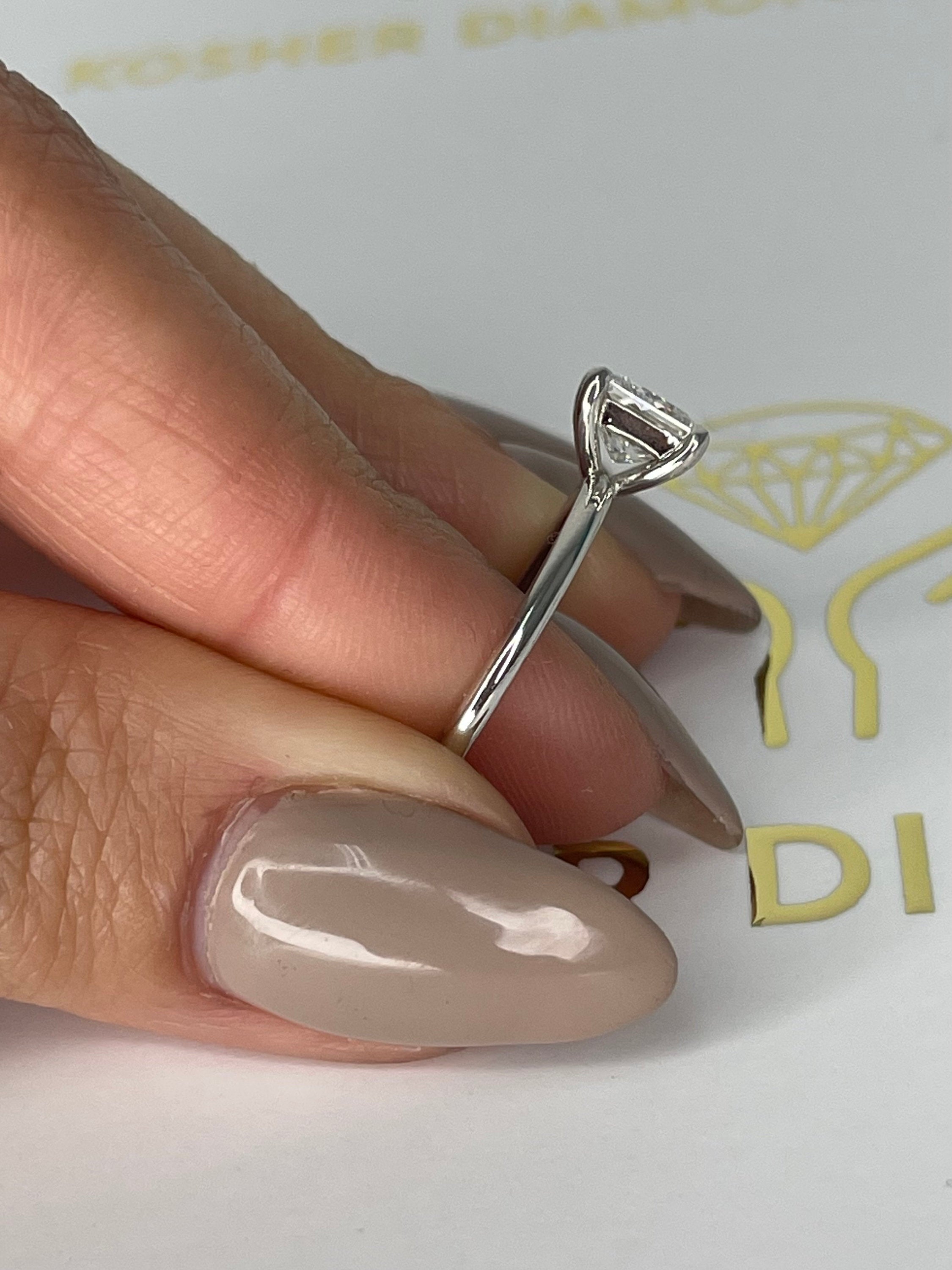 1 Carat Princess Cut Diamond Solitaire Engagement Ring