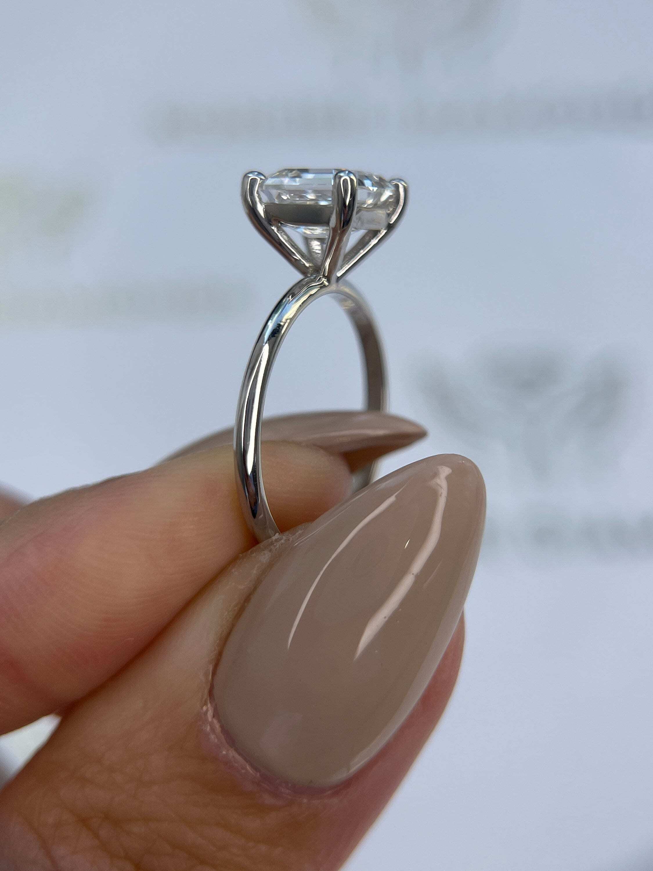 2 Carat Asscher Cut Diamond Solitaire Engagement Ring