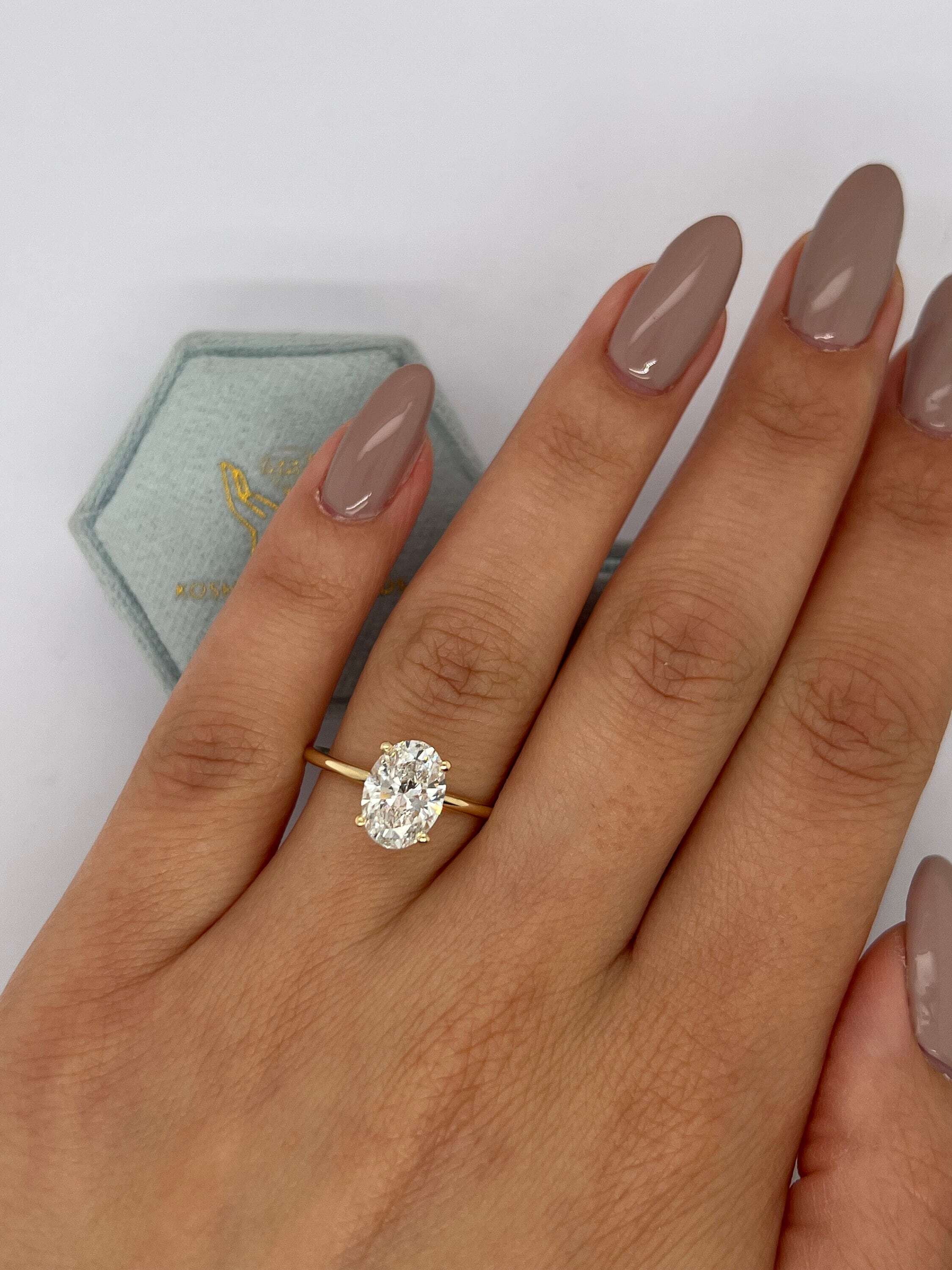 2 Carat Oval Cut Diamond Solitaire Ring