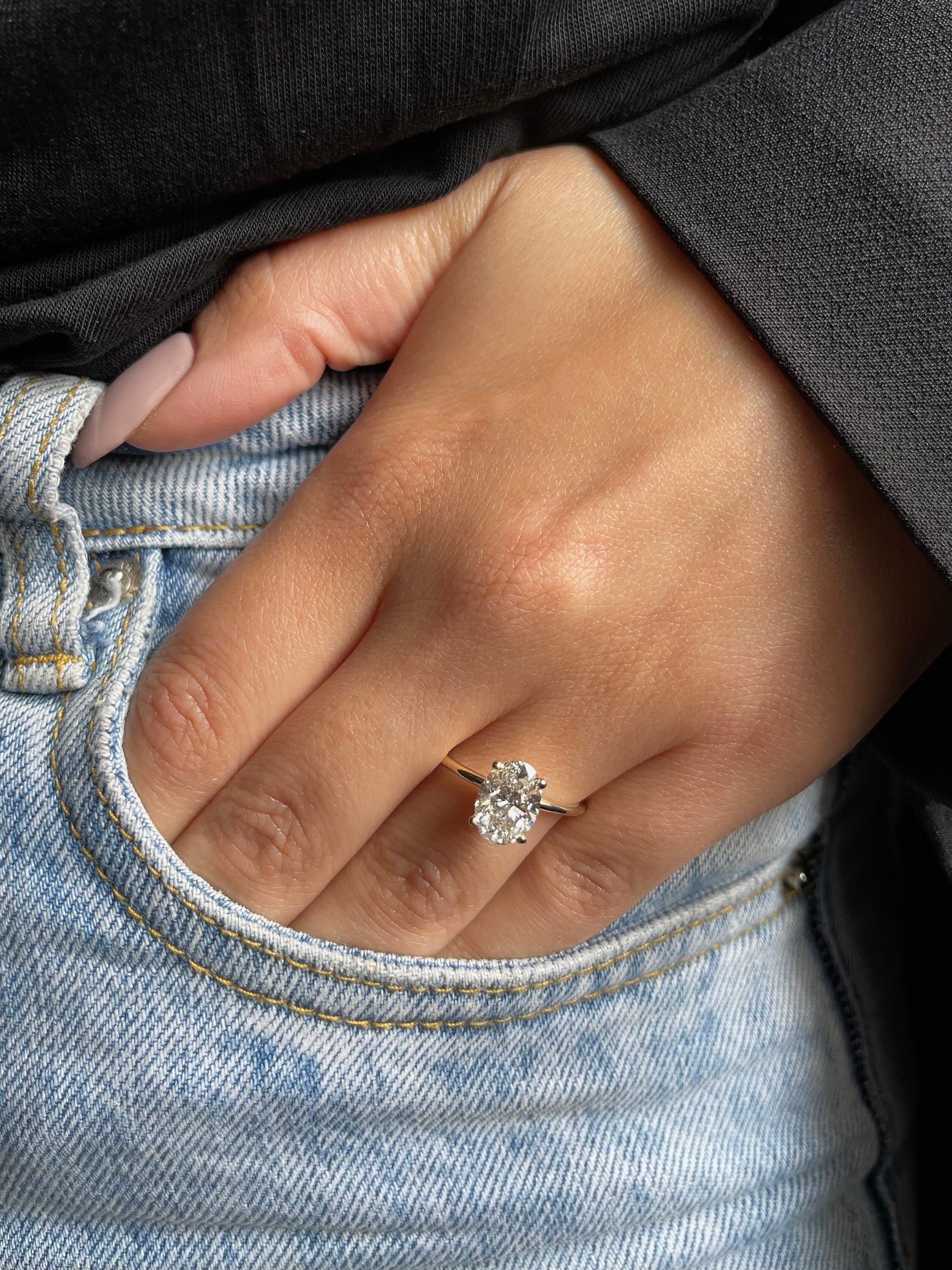 2 Carat Oval Cut Diamond Solitaire Ring