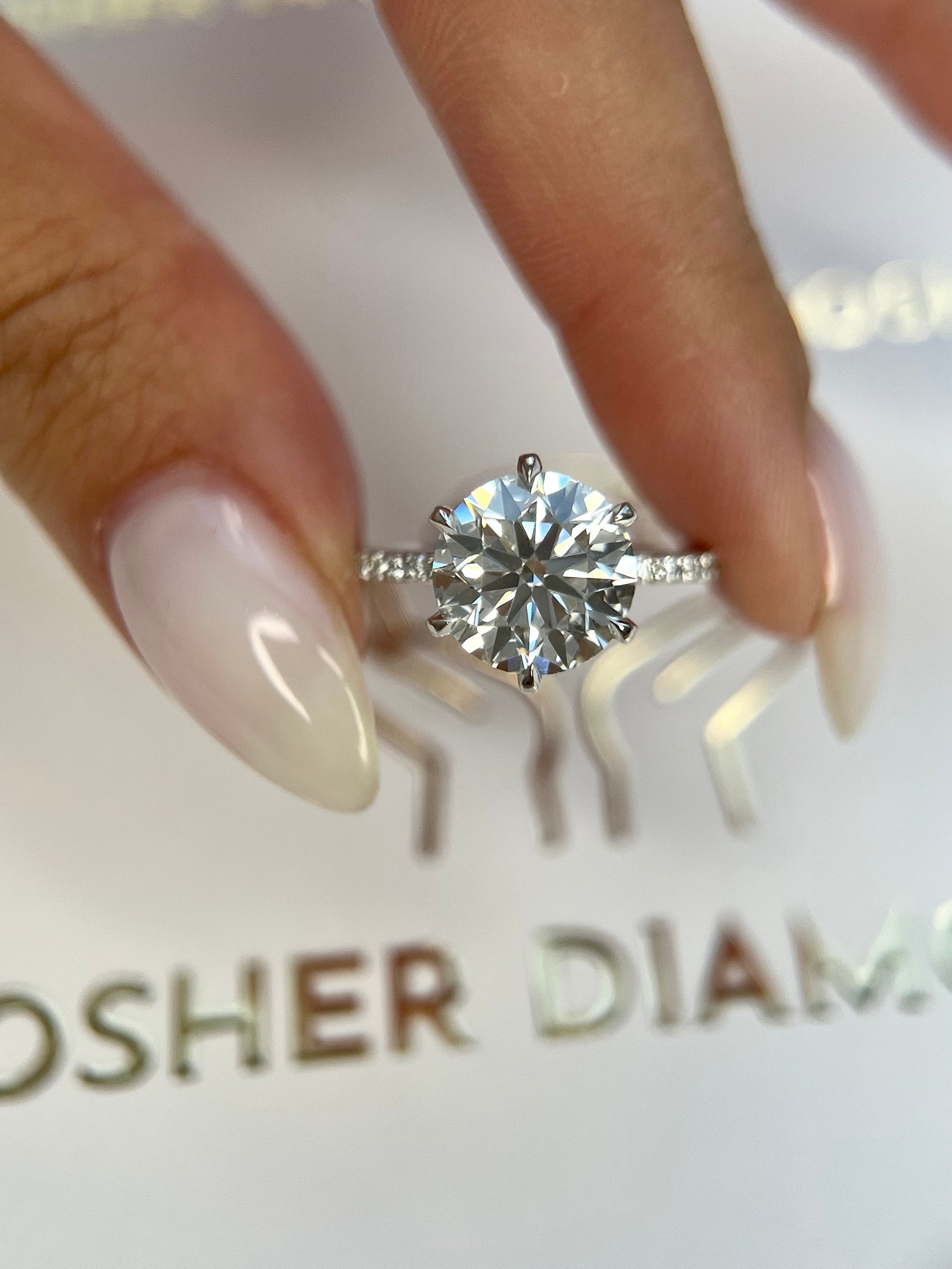 4.5 Carat Round Ideal Cut Diamond Engagement Ring