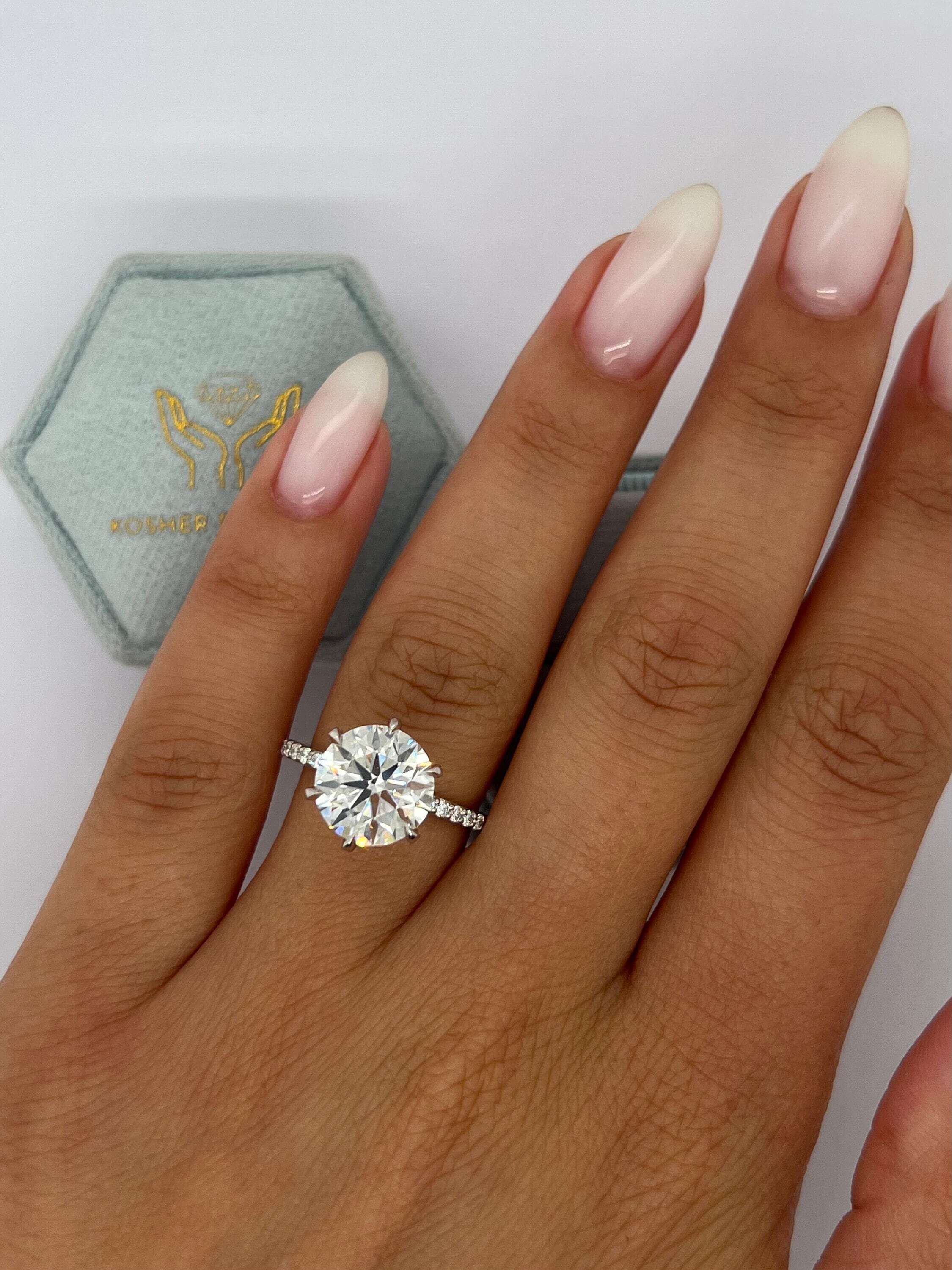4.5 Carat Round Ideal Cut Diamond Engagement Ring