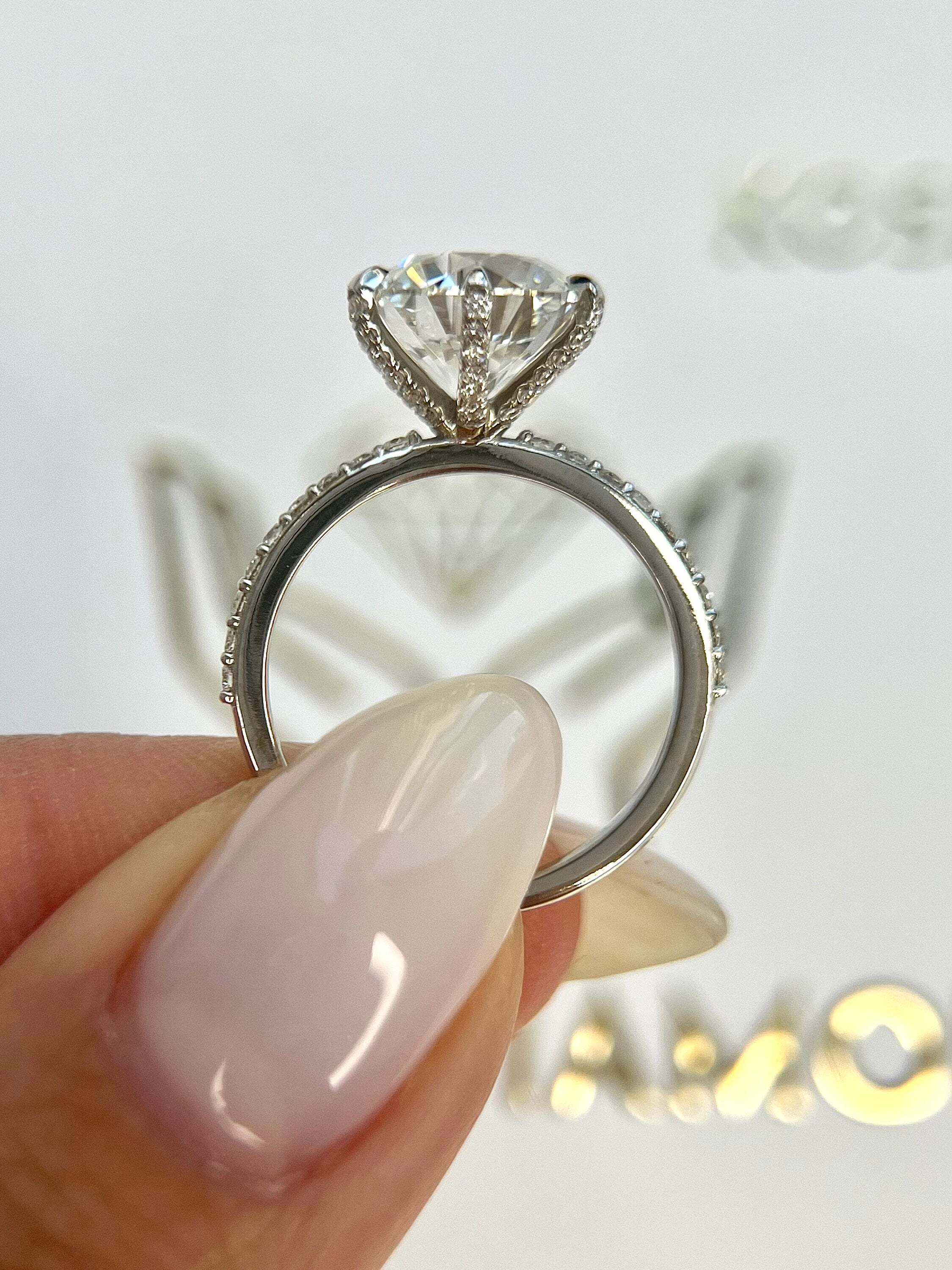 4.5 Carat Round Ideal Cut Diamond Engagement Ring