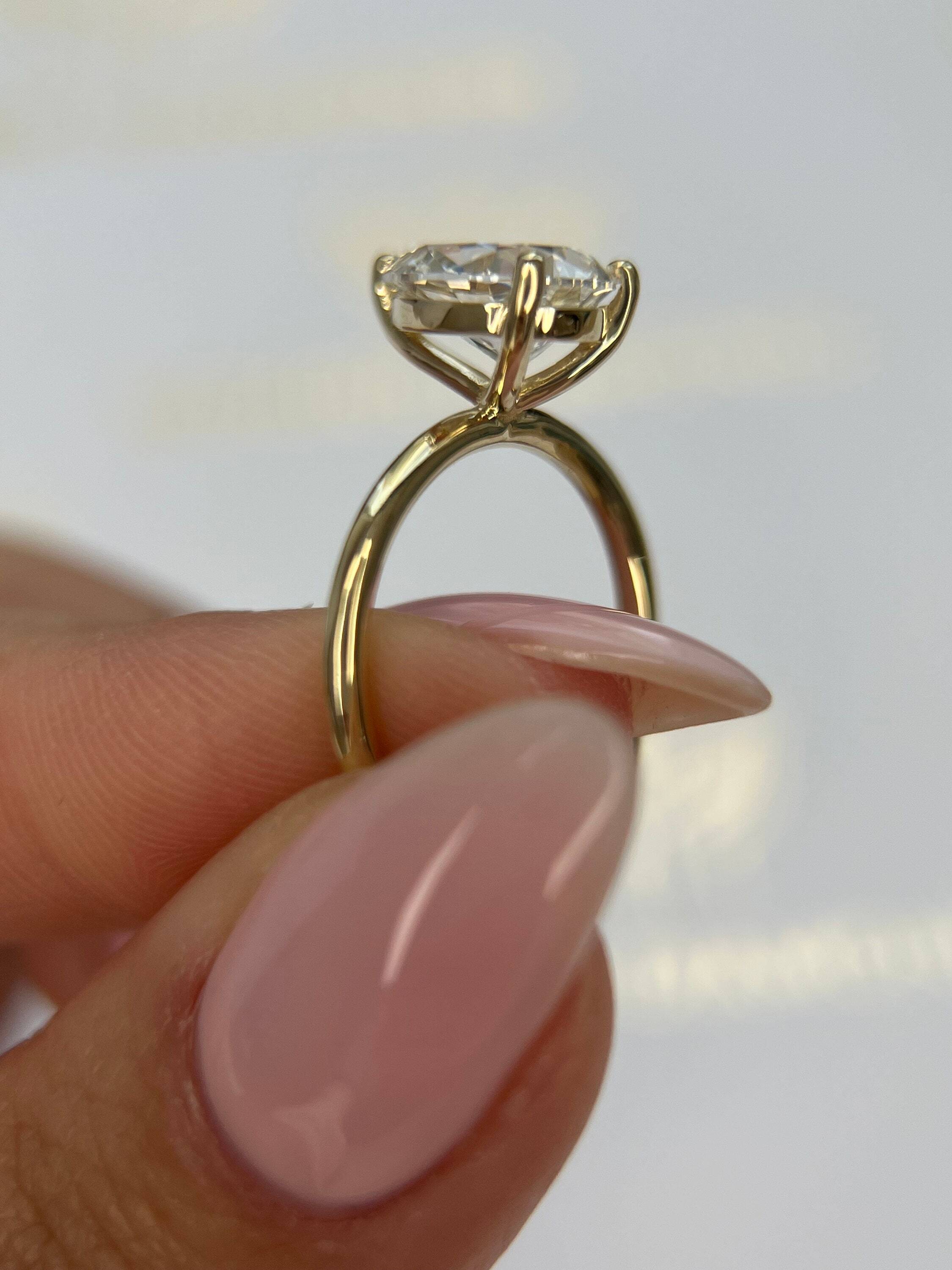2 Carat Pear Cut Solitaire Diamond Engagement Ring