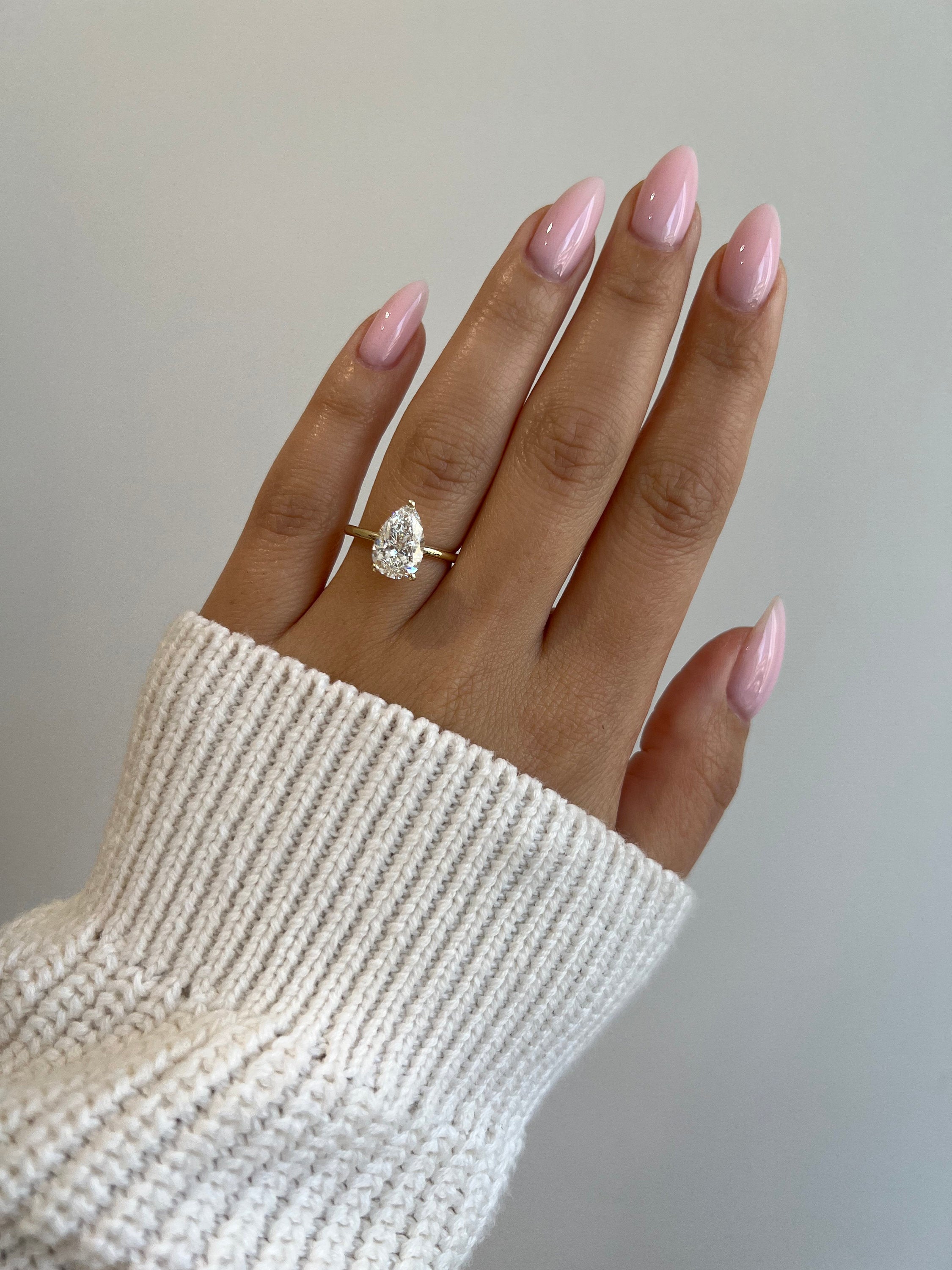 2 Carat Pear Cut Solitaire Diamond Engagement Ring