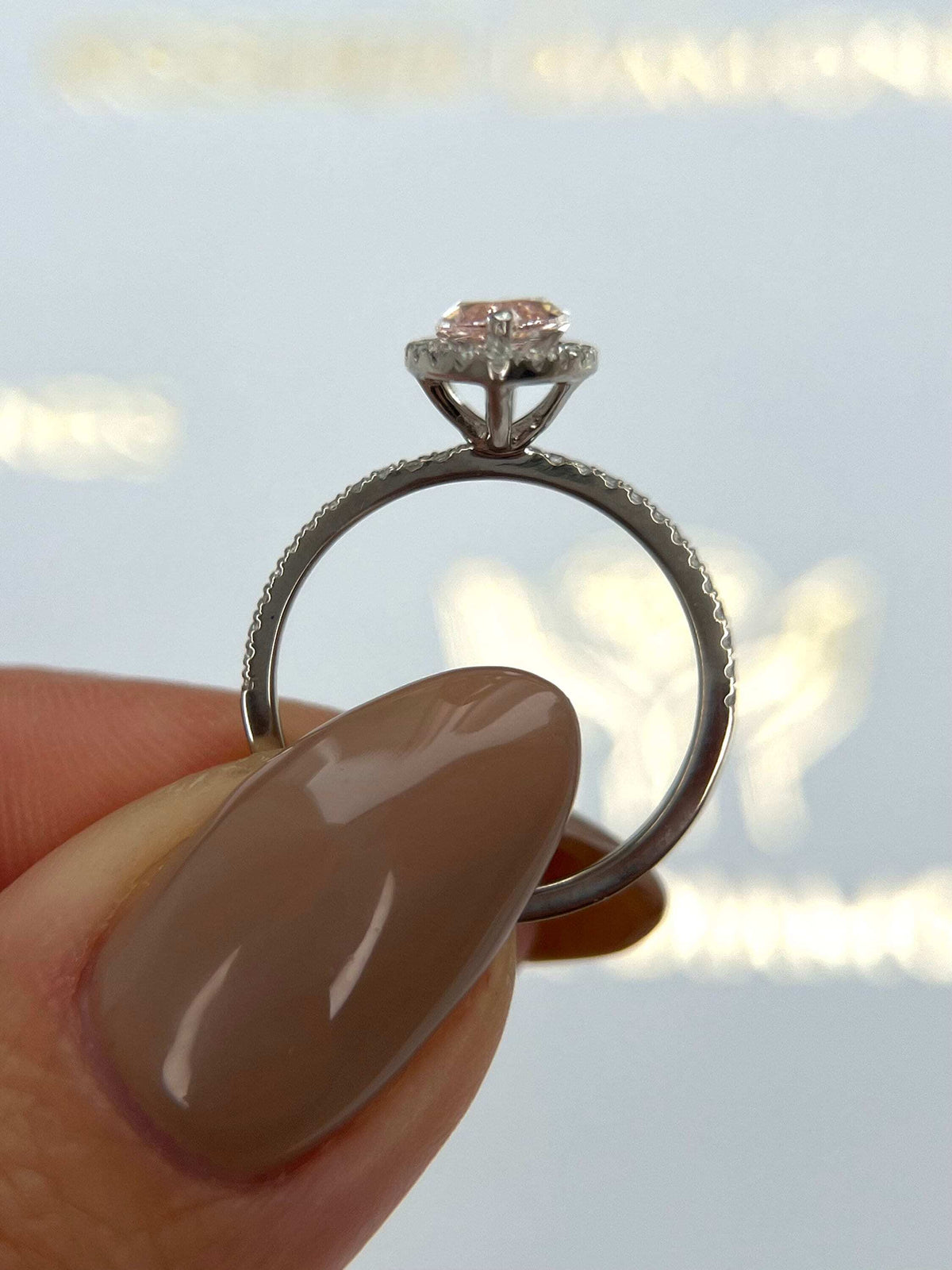 1.25 Carat Fancy Vivid Pink Marquise Diamond Halo Engagement Ring
