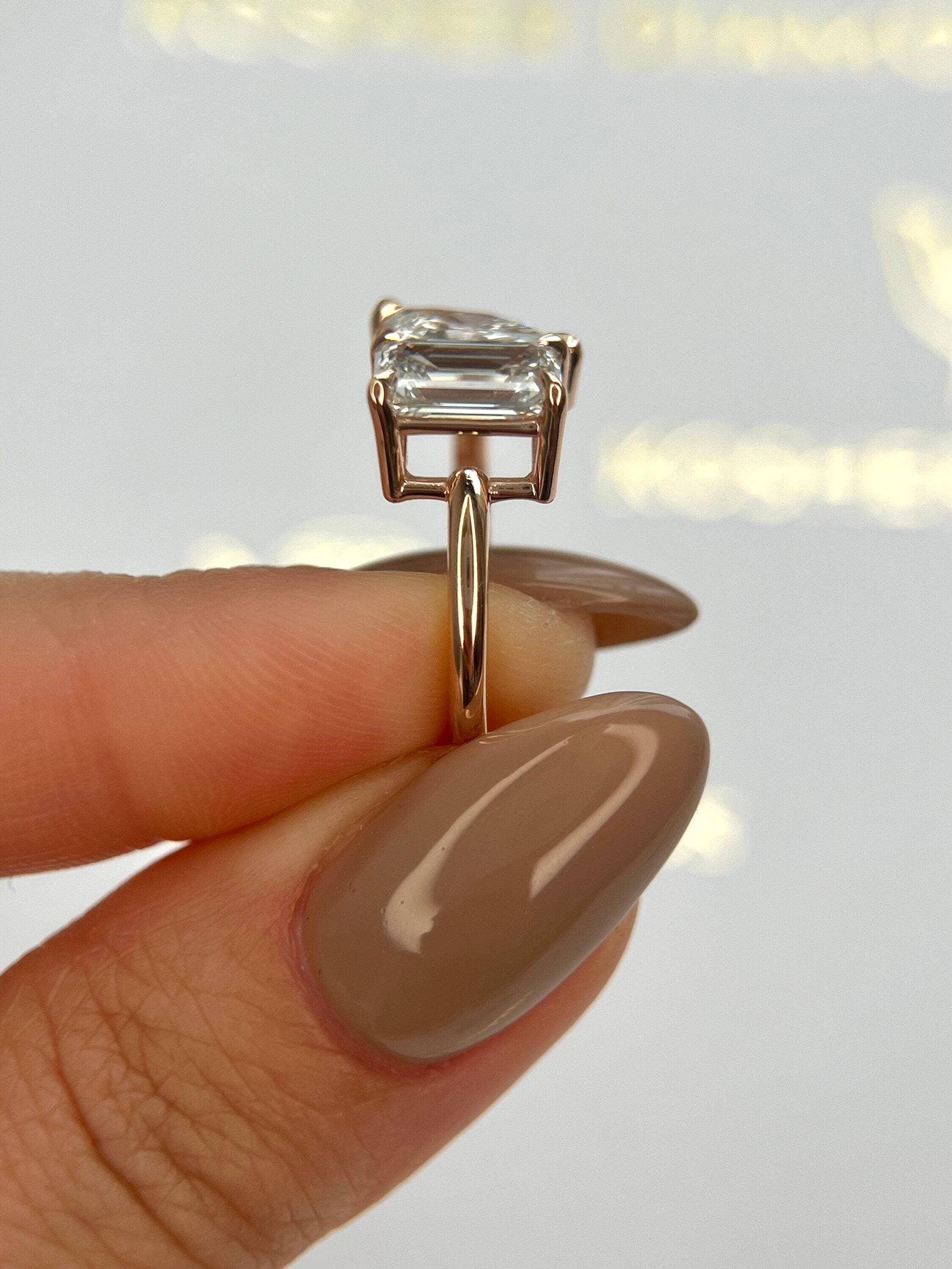 Toi et Moi, You & Me Ring 4.5 Carat Marquise + Emerald Cut Two Stone Diamond Engagement Ring