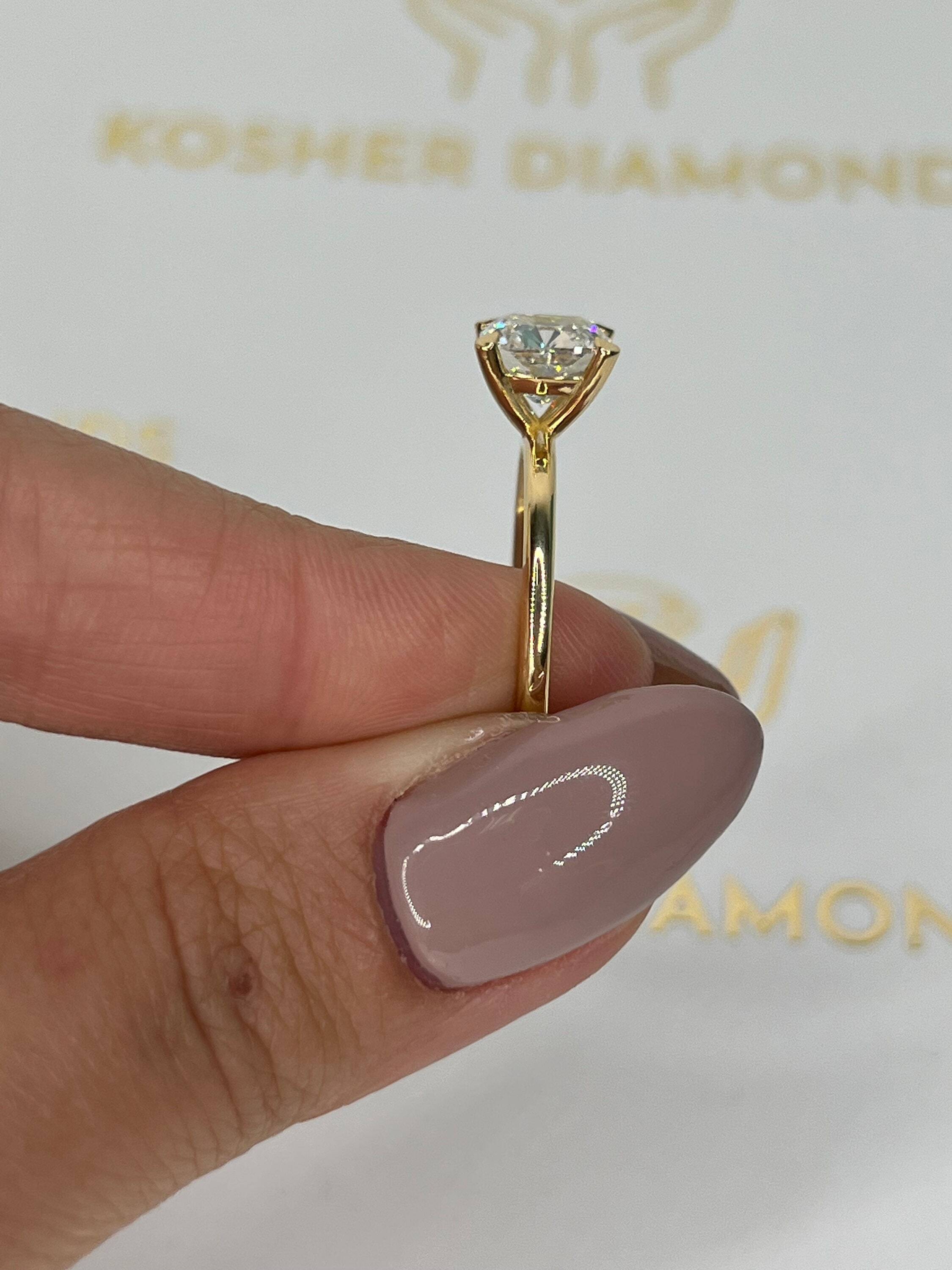 1.5 Carat Square Cushion Cut Diamond Solitaire Engagement Ring