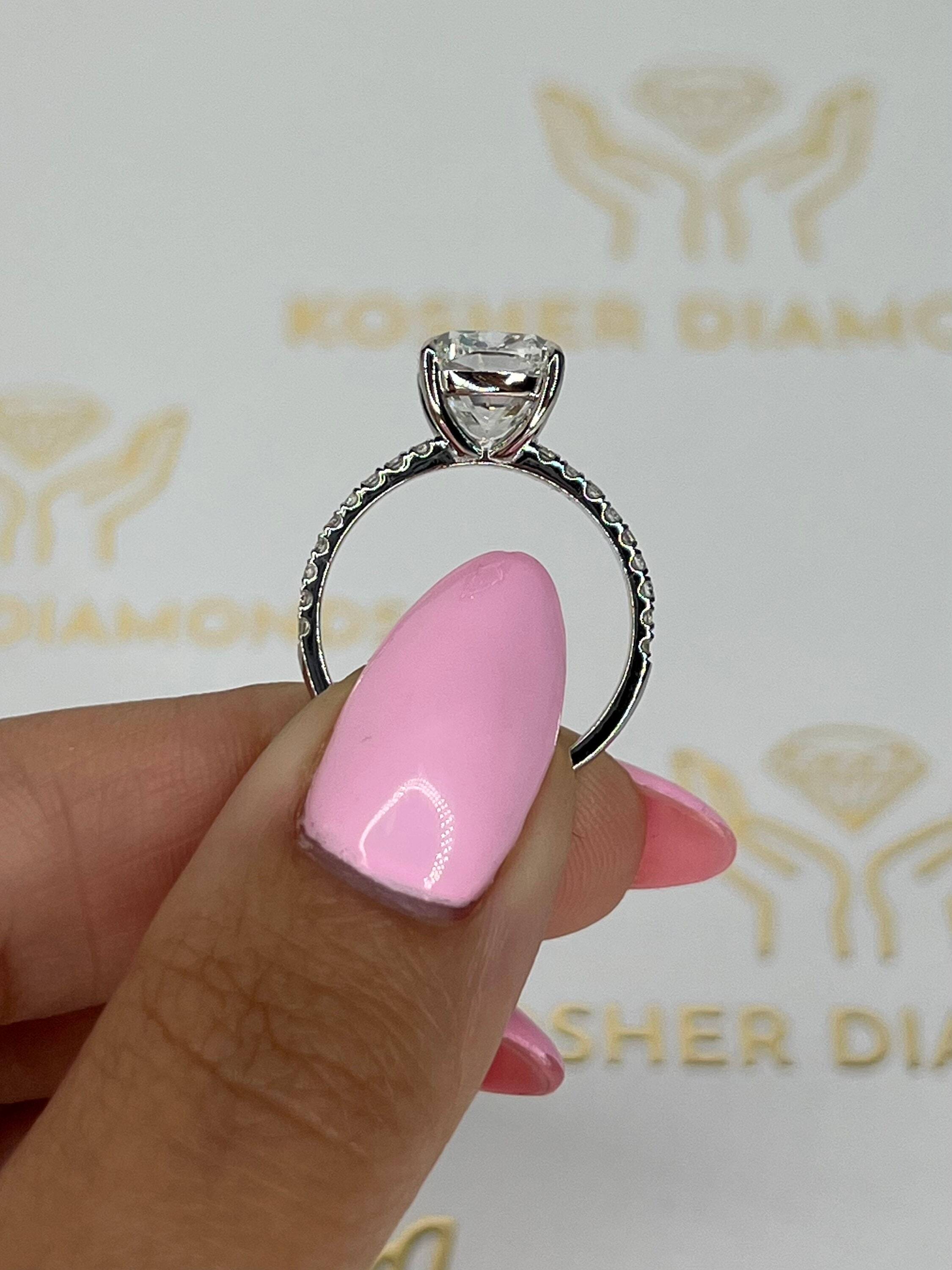 4.25 Carat Rectangular Cushion Cut Diamond Solitaire Engagement Ring