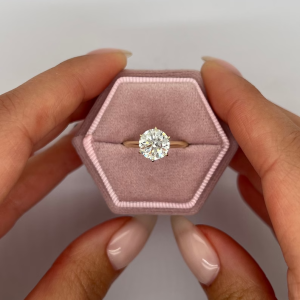 2 Carat G/VS1 Round Brilliant Cut Lab Grown Diamond Solitaire Engagement Ring, 6 Prong Solitaire Ring, 14k Yellow Gold